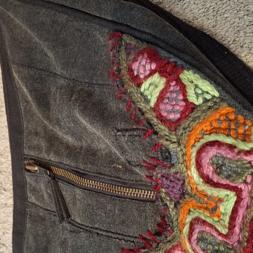 Free People Urban Outfitters Embroidered Black and Multicolor Women's Bag Boho - Picture 5 of 10
